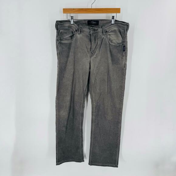 Silver Jeans Co. Grayson Men’s 34x30 Relaxed Fit Straight Leg Gray Denim Jeans - Picture 10 of 10